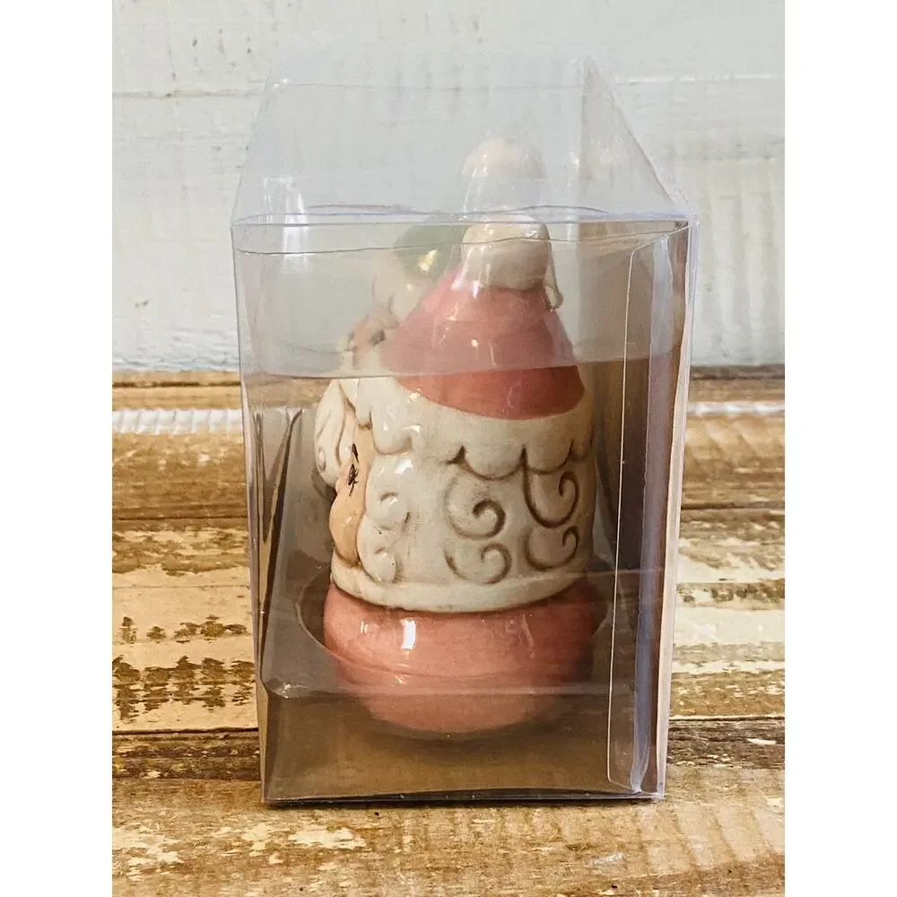 New Johanna Parker Santa Mrs Claus Salt Pepper Shakers Pastel Christmas Box